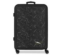 Reebok Roswell Medium Suitcase Black 46x65x25 cm Rigid ABS Combination Lock Integrated 56L 4kg 4 Double Wheels by Joumma Bags