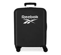 Reebok Roxbury Cabin Bag, Black 40 x 55 x 20 cm, Hard ABS, Built-in TSA Lock, 38.4 L, 2 kg, 4 Double Wheels, Hand Luggage