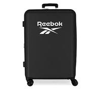 Reebok Roxbury Medium Suitcase, Black, 48 x 70 x 26 cm, Hard ABS, Built-in TSA Lock, 81 L, 2.5 kg, 4 Double Wheels