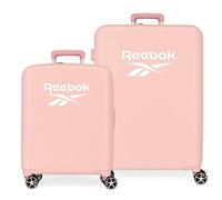 Reebok Roxbury Suitcase Set, Pink, 55/70 cm, Hard ABS, Built-in TSA Lock, 119.4 L, 6 kg, 4 Double Wheels, Hand Luggage