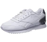 Reebok Men's Royal Glide Ripple Clip Sneakers, White/Silver Met./White, 4.5 UK