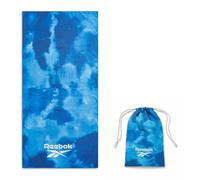 Reebok Sand Free Beach Towel - Quick Dry Microfibre Towel | Lightweight & Compact | Includes Carry Bag | Large Travel Towel for Pool, Gym & Travel Essentials - 90 x 180cm, Navy/Blue Cloud Print