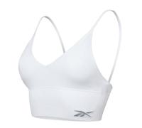 Reebok Seamless Ribbed Crop Top for Women | Light Support Seamless Bra Style Top, Non-Wired with Removable Pads | Black or White, Available in 4 Sizes