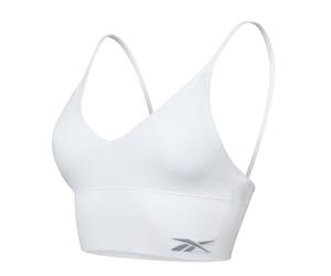 Reebok Seamless Ribbed Crop Top for Women | Light Support Seamless Bra Style Top, Non-Wired with Removable Pads | Black or White, Available in 4 Sizes