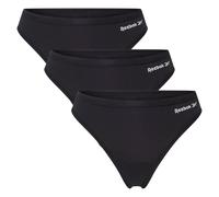 Reebok Serena Sports Thongs For Women - Pack of 3 | Moisture Wicking Underwear Women | Multipack Women's Briefs, Available In XS, S, M, L Black
