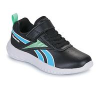 Reebok Rush Runner Syn Elastic Lace & Top Strap Sneaker, Black Future Cyan Greenglow, 10 UK Child
