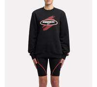 Reebok - Sport Street Moto Fleece Crewneck Sweatshirt, Black, Size: XL