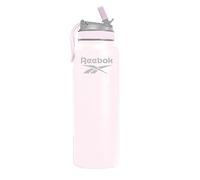 Reebok Stainless Steel Water Bottle With Lifestyle Design - Insulated Water Bottle 32 oz With Straw - Double Wall Vacuum Insulated Sports Water Bottle, BPA Free (Pink)