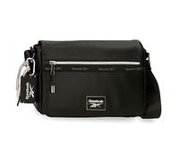 Reebok Tina Crossbody bag with flap Black 28x18x8 cms Synthetic leather