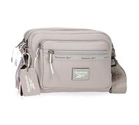 Reebok Tina Two-Compartment Grey Shoulder Bag, 25 x 18 x 7 cm, Synthetic Leather