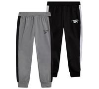 Reebok Toddler Boys Tricot Fleece Sweatpants for Toddlers and Little Boys Athletic Performance Training Pants 2 Pack, Monument/Black White, 5