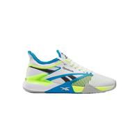 Reebok Unisex-Adult Nano Court Sneaker, White/Digital Lime/Aqua, 13 Women/11.5 Men