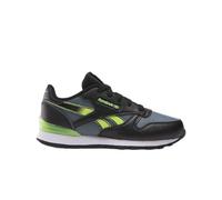Reebok Unisex Children's Classic Leather Step N' Flash Trainers, Black Grey 5 Digital Lime, 9.5 UK