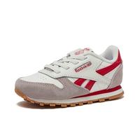 Reebok Unisex Children's Low Leather Trainers, Toddler Hazy Grey Chalk Vector Red, 9 UK