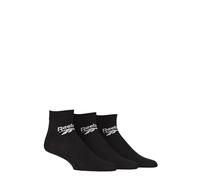 Reebok Unisex 'Core' Ankle Socks - Mens and Ladies Soft Cotton, Seamless Toe in 3 Pair Multipack Size Range of UK 2.5-12.5 Black 8.5-10