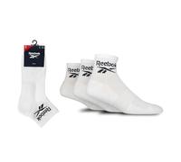 Reebok Unisex 'Core' Ankle Socks - Mens & Ladies, Cotton, Cushioned, Plain with Logo, 3 Pair Multipack UK Size Range 2.5-12.5 White 8.5-10 UK