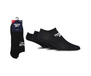 Reebok Unisex 'Core' Trainer Socks - Mens and Ladies, Low Cut, Soft Cotton, Plain Socks with Arch Support & Seamless Toe's 3 Pair Multipack Size Range of UK 2.5-12.5 Black 2.5-3.5
