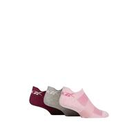 Reebok Unisex 'Essentials' Trainer Sock - Mens & Ladies, Cotton, Sports Use, Cushioned, Arch Support, Plain, Pull-up Heel, 3 Pair Multipack UK Size Range 2.5-10 Pink/Grey/Burgundy 2.5-3.5 UK