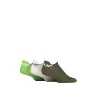 Reebok Unisex 'Essentials' Trainer Sock - Mens & Ladies, Cotton, Sports Use, Cushioned, Arch Support, Plain, Pull-up Heel, 3 Pair Multipack UK Size Range 2.5-10 Green/White/Lime 6.5-8 UK