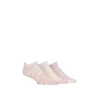 Reebok Unisex 'Essentials' Trainer Socks - Mens & Ladies, Patterned Logo Print, Cotton, with Arch Support, 3 Pair Multipack UK Size Range 2.5-10 Sand/White/Sand 2.5-3.5 UK