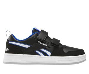 Reebok Unisex Kids Royal Prime 2.0 Two Strap Hoop & Loop Sneaker, Black White Optimum Blue, 1 UK