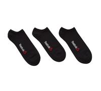 Reebok Unisex Pack of 3 Invisible Socks D0842 for Men and Women - Black - Size UK 9-11