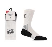 Reebok Unisex 'Technical' Tennis Socks - Mens and Ladies, Recycled, Regular Crew Length, Arch/Ankle Support, Cushioned, Seamless Toes, 1 Pair Size Range of UK 2.5-10 White/Black 8.5-10