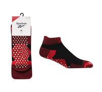 Reebok Unisex 'Technical' Yoga Socks - Mens and Ladies, Soft Cotton, Ankle Length, Pull Up Heel, Seamless Toe, Cushioned, with Grips, 1 Pair Size Range of UK 2.5-10 Red/Black 6.5-8