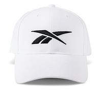 Reebok Unisex's [Ree] cycled Vector Baseball Cap-Medium Curved Brim with Breathable Design and Adjustable Snapback Closure, White, One Size