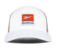 Reebok Vector Hat | Snapback | Adjustable | Everyday | Fitness | Sun Protection | Classic | Baseball Cap, Vinatge Trucker - White, One Size