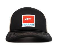 Reebok Vector Hat | Snapback | Adjustable | Everyday | Fitness | Sun Protection | Classic | Baseball Cap, Vintage Trucker - Black, One Size