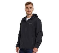 Reebok Waterproof Soft Shell Jacket Mens - Micro Fleece Bonded Softshell Windbreaker with Hood, Lightweight Rain Coat, Black, XXL