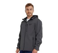 Reebok Waterproof Soft Shell Rain Jacket Men - Rain Coat, Softshell Windbreaker with Hood, Charcoal, XXL