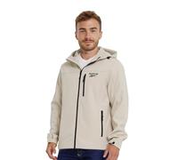 Reebok Waterproof Soft Shell Rain Jacket Men - Rain Coat, Softshell Windbreaker with Hood, Stucco, XXL