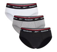 Reebok Mens Wiggins Performance Three Pack Briefs Black/Grey Marl/White S
