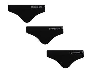 Reebok Women’s Raina Seamless Sports Briefs, Multi Pack Workout Underwear - Black, Pack of 3
