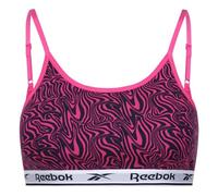 Reebok Womens Berry Bra Top Cotton Jersey Bralet Pink/Vector Navy M-L