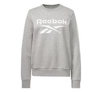 Reebok Women's Big Logo Fleece Crew Sweatshirt, medium grey heather, M