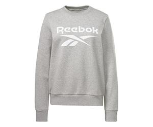 Reebok Women's Big Logo Fleece Crew Sweatshirt, medium grey heather, M