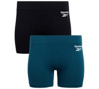 Reebok Women's Boy Shorts Underwear - 2 Pack Performance Mid Length Boyshort Panties - Seamless Underwear for Women (S-XL), Deep Teal/Black, XL
