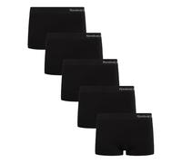 Reebok Womens Boyshorts Underwear - 5 Pack Stretch Performance Seamless Underwear for Women, 4” Inseam with Tagless Waistband, All Black, M