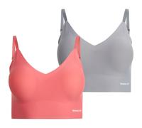 Reebok Women's Bra - Longline Bonded Performance Cami Bralette (2 Pack) Size Medium CoralShark Skin
