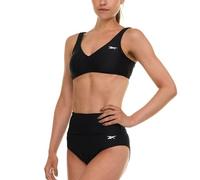 Reebok Women's Bralette Bikini Set, High Waisted Swimsuits Bottoms, Black, S