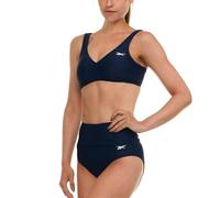 Reebok Women's Bralette Bikini Set, High Waisted Swimsuits Bottoms, Navy, Medium