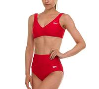 Reebok Women's Bralette Bikini Set, High Waisted Swimsuits Bottoms, Red, XXL