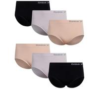 Reebok Women's Plus Size Briefs - 6 Pack Performance High Waisted Underwear for Women, Designed to Fit Your Curves (1X-3X), Black/Rose/Tan, 1X