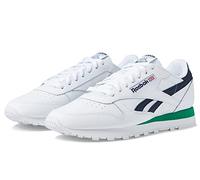 Reebok Women's Classic Leather Sneaker, White/Vector Navy/Glen Green, 14.5 Women/13 Men