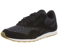 Reebok Women's Classic Nylon Slim Text Lux Trainers, Black Black White Gum, 5.5 UK