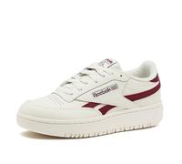 Reebok Women's Club C Geo Mid Sneaker, Chalk/Chalk/Classic Burgundy, 8