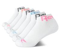 Reebok Women's Comfort Cushioned Athletic Quarter Cut Socks (6 Pack), White Marl, 3.5-9 UK